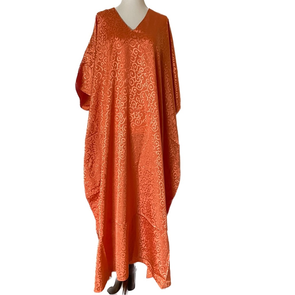 ANTTHONY MARK HANKINS ORIGINAL New Orange Swirl Caftan / Kaftan Dress
